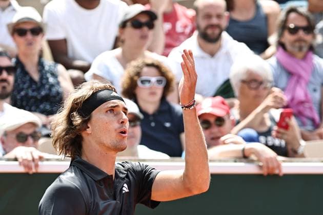 Alexander Zverev, GER, during first round of 2023 French Open at Roland Garros, Paris, 30 05 2023; -