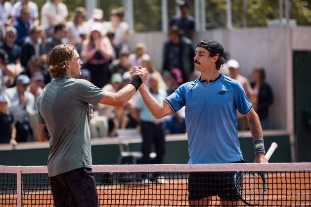 TENNIS - ATP, Tennis Herren French Open 2023 PARIS,FRANCE,30.MAY.23 - TENNIS - ATP World Tour, French Open, Roland Garros, Grand Slam. Image shows Max Purcell and Jordan Thompson (AUS).  GEPAxpictures xFrancoisxAsal
