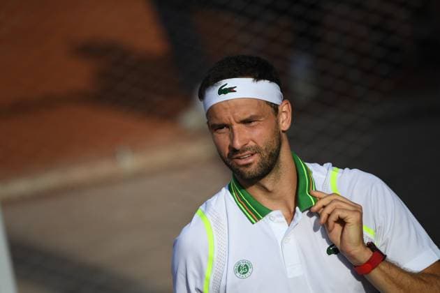 Tennis : Roland Garros 2023 - France - Grigor Dimitrov - Bulgarie Tennis : Roland Garros 2023 - France - 30 05 23 ChrysleneCaillaud Panoramic 