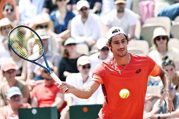 Lloyd Harris, RSA, during first round of 2023 French Open at Roland Garros, Paris, 30 05 2023; -