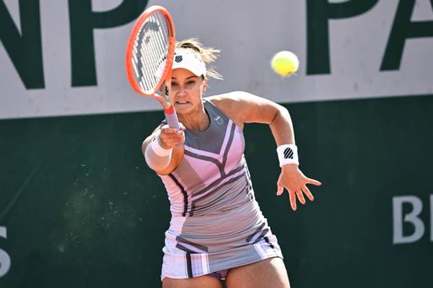 Lauren Davis, USA, during first round of 2023 French Open at Roland Garros, Paris, 30 05 2023; -