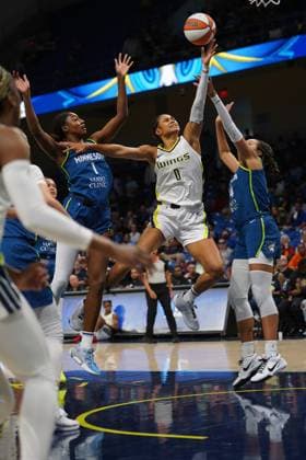Dallas Wings vs Minnesota Lynx Satou Sabally from the Dallas Wings cuts through the middle of the paint to try to score during the WNBA, Basketball Damen, USA game between Dallas Wings and Minnesota Lynx at College Park Center in Arlington, Texas on Tuesday May 30, 2023. Eyepix Group Copyright: xJavierxVicenciox xEyepixxGroupx JV100695