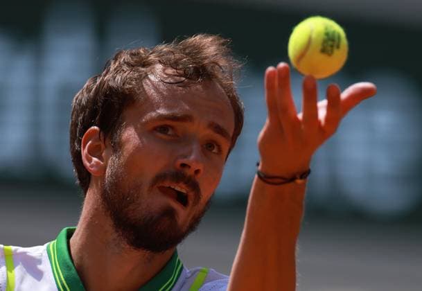 (230531) -- PARIS, May 31, 2023 -- Daniil Medvedev of Russia serves during the men s singles first round match between Daniil Medvedev of Russia and Thiago Seyboth Wild of Brazil at the French Open tennis tournament at Roland Garros in Paris, France, on May 30, 2023. ) (SP)FRANCE-PARIS-TENNIS-ROLAND GARROS-FRENCH OPEN GaoxJing 
