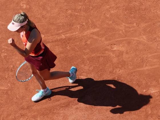 Belgian Elise Mertens celebrates during a tennis match against Colombian Osorio, in the second round of the women s singles at the Roland Garros French Open tennis tournament in Paris, France, Wednesday 31 May 2023. BENOITxDOPPAGNE  x68195477x