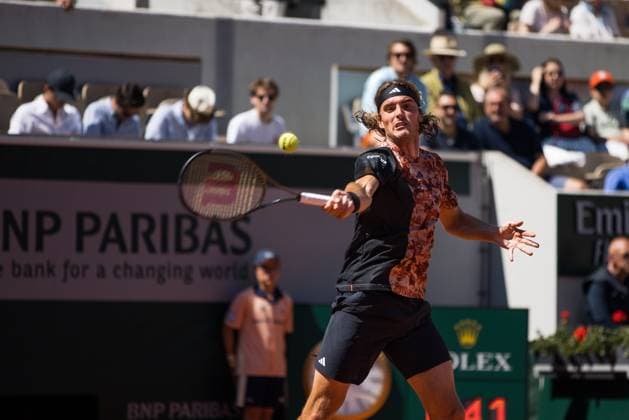 TENNIS - ATP, Tennis Herren French Open 2023 PARIS,FRANCE,31.MAY.23 - TENNIS - ATP World Tour, French Open, Roland Garros, Grand Slam. Image shows Stefanos Tsitsipas (GRE).  GEPAxpictures xFrancoisxAsal