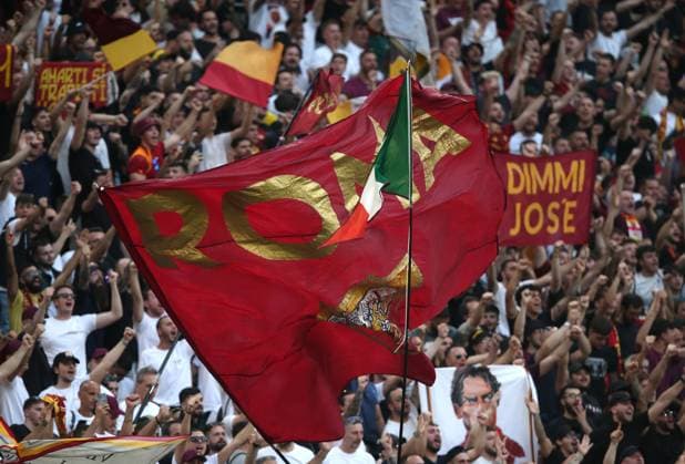 Sevilla v AS Roma, UEFA Europa League Final 2023, Puskas Arena, Budapest, Hungary. - 31st May 2023 AS Roma fans ahead of the match. - Sevilla v AS Roma, UEFA Europa League Final 2023, Puskas Arena, Budapest, Hungary. - 31st May 2023. Budapest Puskas Arena Hungary Copyright: xDanxWeirx CP_UEFA_Europa_League_Final_2023_26