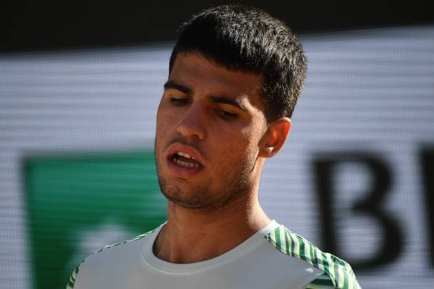 Tennis : Roland Garros 2023 - France - Carlos Alcaraz - Espagne Tennis : Roland Garros 2023 - France - 31 05 23 ChrysleneCaillaud Panoramic 