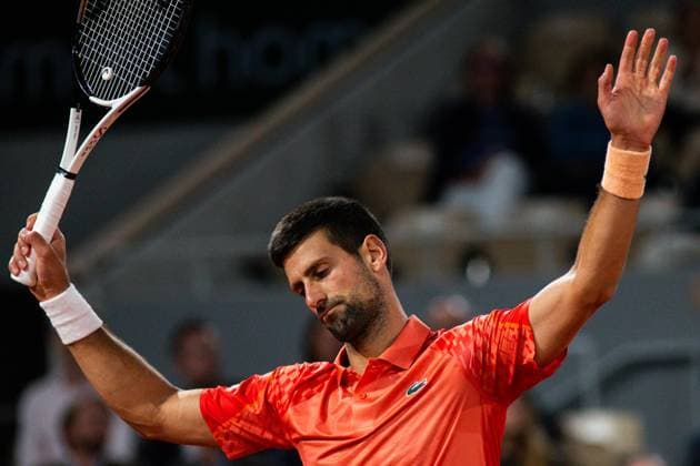 2023 French Open - Day Four Novak DJOKOVIC (SER) during his match against Marton FUCSOVICS (HUN) on Philippe-CHATRIER court in The French Open Roland Garros 2023 tennis tournament day four. Paris France  Copyright: xIbrahimxEzzatx originalFilename:ezzat-notitle230531_npw1y.jpg