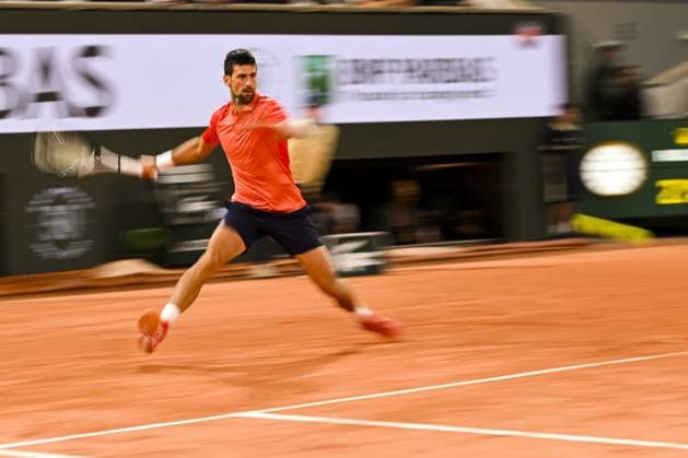 Novak Djokovic (Srb) TENNIS : Roland Garros 2023 - Paris - 31 05 2023 JBAutissier Panoramic 