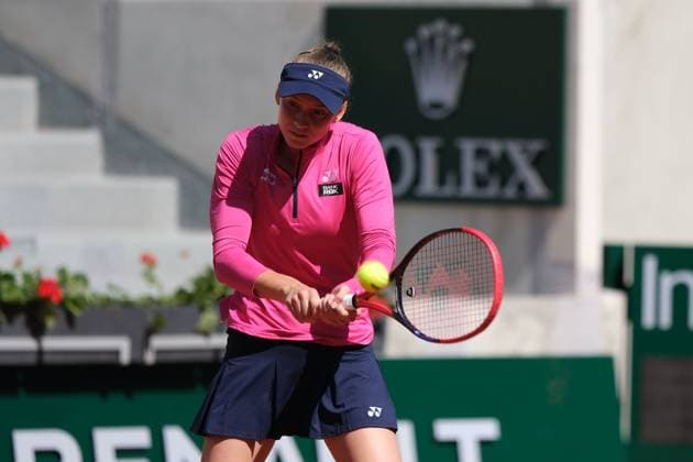 June 1, 2023, Paris, Paris, France: ELENA RYBAKINA of Kazakhstan return the ball to LINDA MOSKOVA of Czech Republic .during the Day 5 of the WomenÃ¢â‚¬â ¢s French Open 2023, Grand Slam tennis womens tournament at the Roland Garros Stadium - Paris France Paris France - ZUMAp119 20230601_zaf_p119_001 Copyright: xPierrexSteveninx