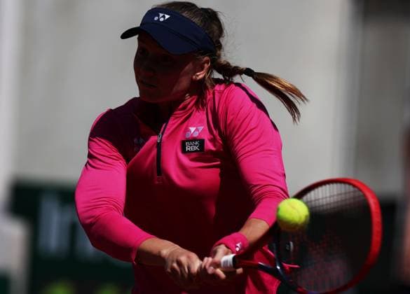 (230601) -- PARIS, June 1, 2023 -- Elena Rybakina hits a return during the women s singles second round match between Elena Rybakina of Kazakhstan and Linda Noskova of the Czech Republic at the French Open tennis tournament at Roland Garros in Paris, France, June 1, 2023. ) (SP)FRANCE-PARIS-TENNIS-ROLAND GARROS-FRENCH OPEN-WOMEN S SINGLES GaoxJing 