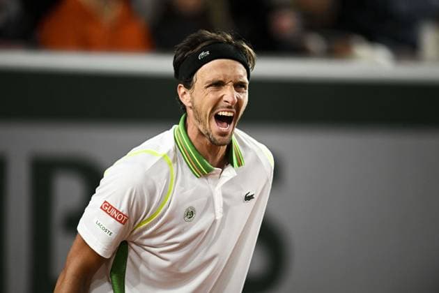joie d Arthur Rinderknech (Fra) TENNIS : Roland Garros 2023 - Paris - 01 06 2023 JBAutissier Panoramic 