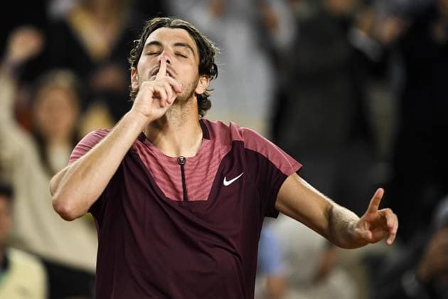 joie de Taylor Fritz (usa) en fin de match TENNIS : Roland Garros 2023 - Paris - 01 06 2023 JBAutissier Panoramic 