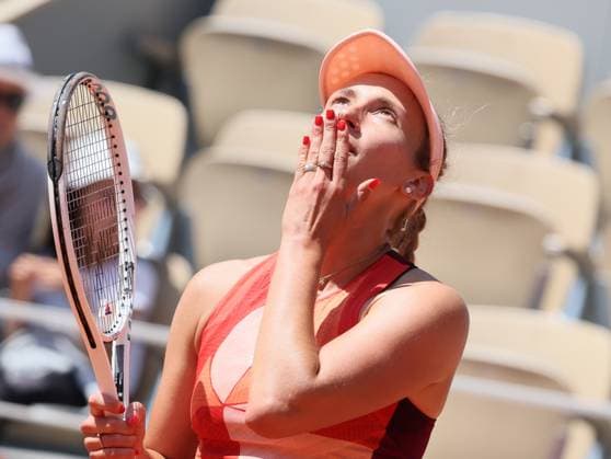Belgian Elise Mertens (WTA28) celebrates after winning a tennis match against US Pegula (WTA3), in the third round of the women s singles at the Roland Garros French Open tennis tournament in Paris, France, Friday 02 June 2023. BENOITxDOPPAGNE  x68296415x