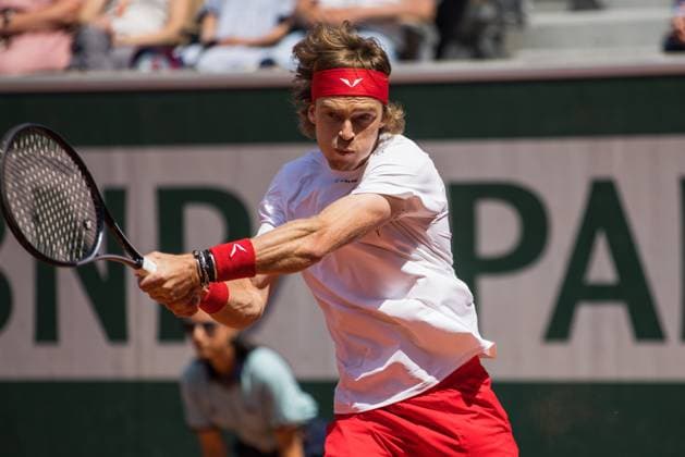 TENNIS - ATP, Tennis Herren French Open 2023 PARIS,FRANCE,02.JUN.23 - TENNIS - ATP World Tour, French Open, Roland Garros, Grand Slam. Image shows Andrey Rublev (RUS).  GEPAxpictures xFrancoisxAsal