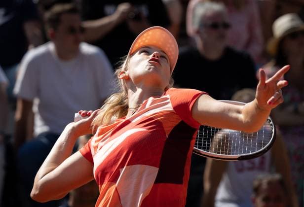 Belgian Elise Mertens pictured in action during a doubles tennis match between Australian-Belgian pair Hunter - Mertens and US pair Collins - Navarro, in the first round of the women s doubles at the Roland Garros French Open tennis tournament in Paris, France, Friday 02 June 2023. BENOITxDOPPAGNE  x68311438x