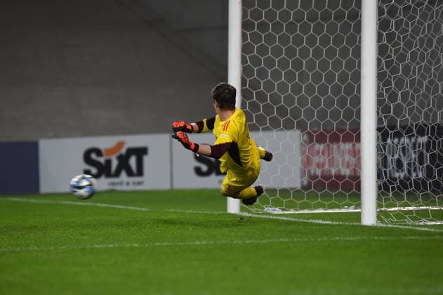 June 2, 2023, Felcsut, Fejer County, Hungary: Max Schmitt of Germany on the penalty shoot-out on the European Under 17 Championship Final between Germany and France Felcsut Hungary - ZUMAs291 20230602_zip_s291_035 Copyright: xBalintxSzentgallayx