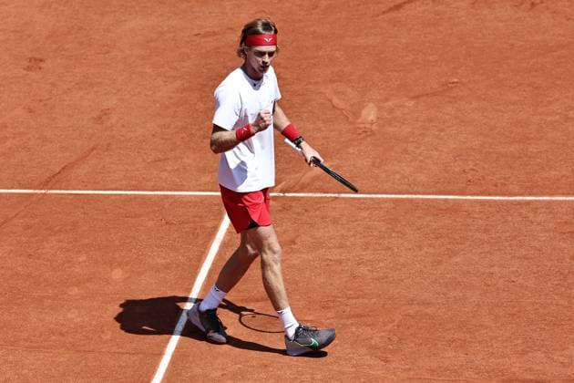 Andrey Rublev, RUS, during third round of 2023 French Open at Roland Garros, Paris, 02 06 2023; -