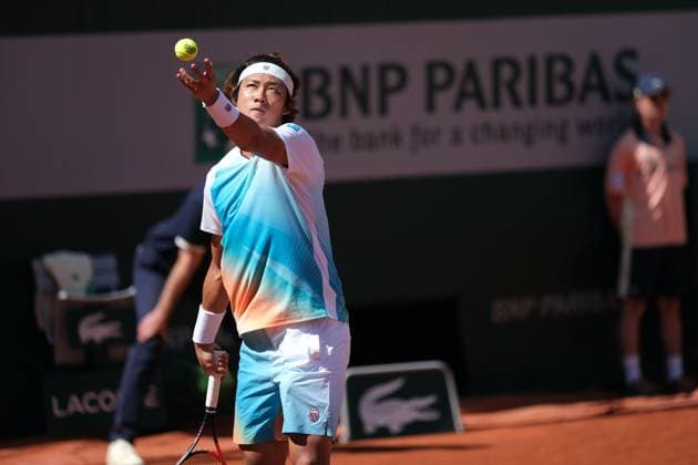 June 3, 2023, Paris, Paris, France: ZHIZHEN ZHAN of China return the ball to CASPER RUUD of Norway during the Day 7.of the French Open 2023, Grand Slam tennis tournament at the Roland-Garros Stadium - Paris France Paris France - ZUMAp119 20230603_zaf_p119_012 Copyright: xPierrexSteveninx