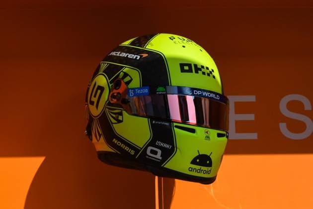 Formel 1 GP Barcelona. Samstag 03.06.2023 Lando Norris (GBR) McLaren F1 Team Helm; Formel 1 GP Barcelona. Samstag 03.06.2023 Copyright: xBEAUTIFULxSPORTS Erlhofx