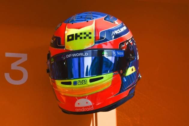 Formel 1 GP Barcelona. Samstag 03.06.2023 Oscar Piastri (AUS) McLaren F1 Helm; Formel 1 GP Barcelona. Samstag 03.06.2023 Copyright: xBEAUTIFULxSPORTS Erlhofx