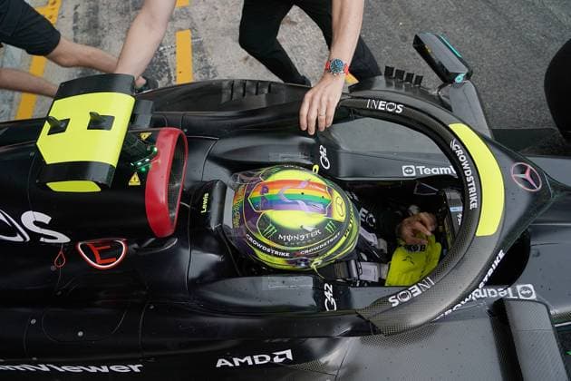 Formel 1 AWS Grand Prix von Spanien 2023 03.06.2023, Circuit de Catalunya, Barcelona, Formel 1 AWS Grand Prix von Spanien 2023 , im Bild Lewis Hamilton (GBR), Mercedes-AMG Petronas Formula One Team