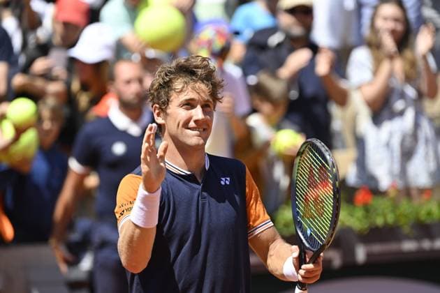 Tennis : Roland Garros 2023 - France - Casper Ruud - Norvege Tennis : Roland Garros 2023 - France - 03 06 23 ChrysleneCaillaud Panoramic 
