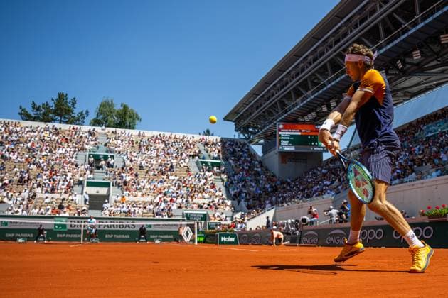 230603 Casper Ruud of Norway competes in men?s third round singles tennis match during Roland-Garros on June 3, 2023 in Paris. Photo: Vegard Grott BILDBYRAN kod VG VG0446 bbeng tennis french open franska öppna ATP, Tennis Herren roland garros grand slam norge Copyright: VEGARDxGRoTT BB230603VG041