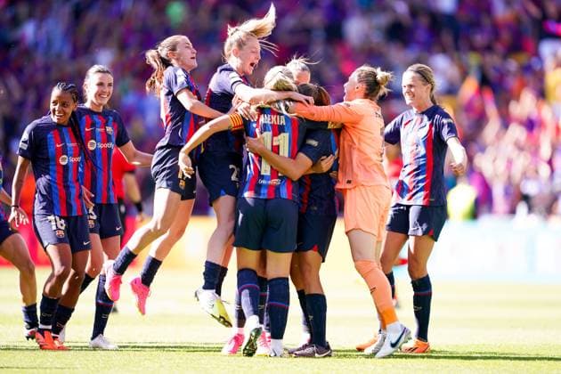 Eindhoven, Netherlands, 3rd June 2023: Barcelona wins the Final during the UEFA Womens Champions League Final football match between FC Barcelona, Barca and VFL Wolfsburg at PSV Stadion in Eindhoven, Netherlands. (Daniela Porcelli SPP) Copyright: xDanielaxPorcellix xSPPx spp-en-DaPoSp-20230603-DP109311