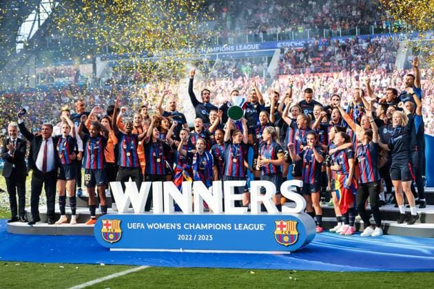 EINDHOVEN, 03-06-2023 ,Philips Stadium, UEFA Womens Champions League Final, Barcelona - Wolfsburg CL Final (women) , season 2022 2023, during the match Barcelona - Wolfsburg CL Final (women) Barcelona winner 3-2 Barcelona - Wolfsburg CL Final (women)  x21200937x Copyright:
