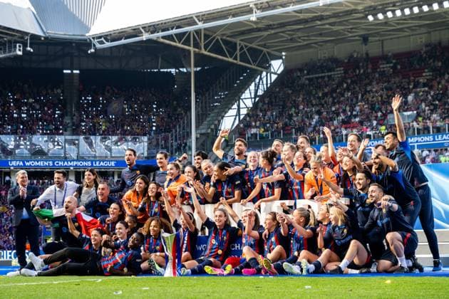 230603 during the UEFA Women s Champions League final match between Barcelona and Wolfsburg on June 3, 2023 in Eindhoven. Photo: Ludvig Thunman BILDBYRAN kod LT LT0533 fotboll football soccer fotball champions league final barcelona wolfsburg dam bbeng Copyright: LUDVIGxTHUNMAN BB230603LT170