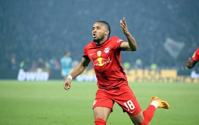 03.06.23 DFB-Pokal Finale RB Leipzig - Eintracht Frankfurt Deutschland, Berlin, 03.06.2023, Fussball, DFB-Pokal, Finale, RB Leipzig - Eintracht Frankfurt: Christopher Nkunku (RB Leipzig); Jubel Tor 1:0 Nkunku. *** 03 06 23 DFB Pokal final RB Leipzig Eintracht Frankfurt Germany, Berlin, 03 06 2023, football, DFB Pokal, final, RB Leipzig Eintracht Frankfurt Christopher Nkunku RB Leipzig cheer goal 1 0 Nkunku