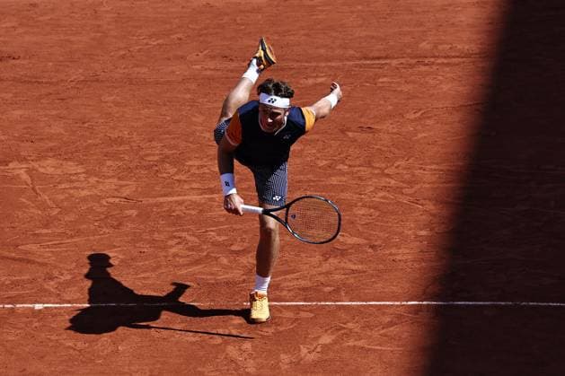 Casper Ruud, NOR, during third round of 2023 French Open at Roland Garros, Paris, 03 06 2023; -