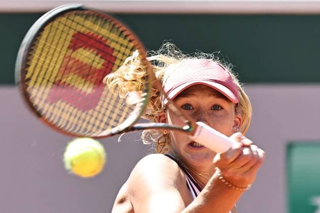Mirra Andreeva, RUS, during third round of 2023 French Open at Roland Garros, Paris, 03 06 2023; -