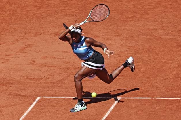 Coco Gauff, USA, during third round of 2023 French Open at Roland Garros, Paris, 03 06 2023; -