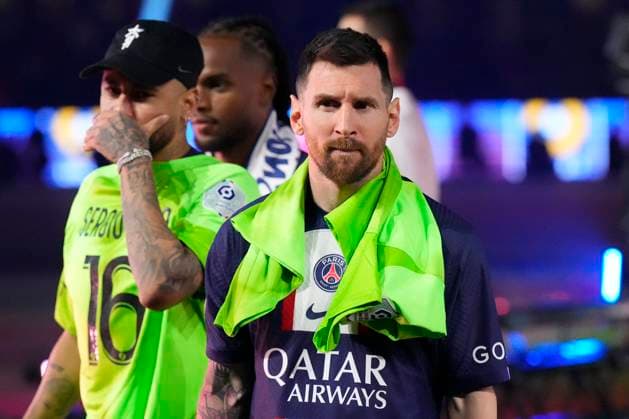 PARIS, FRANCE - JUNE 3: Lionel Messi exits the celebration after the French Ligue 1 match between Paris Saint-Germain (PSG) and Clermont at Parc des Princes on June 3, 2023 in Paris, France. (Photo by Glenn Gervot Icon Sportswire) SOCCER: JUN 03 Ligue 1 - Paris Saint-Germain vs Clermont EDITORIAL USE ONLY Icon202306038951