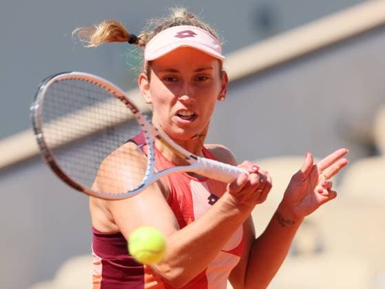 Belgian Elise Mertens pictured in action during a tennis match between Belgian Mertens (WTA28) and Russian Pavlyuchenkova, in the fourth round of the women s singles at the Roland Garros French Open tennis tournament in Paris, France, . BENOITxDOPPAGNE  x68387852x
