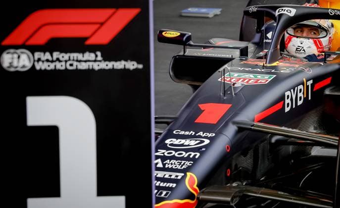 BARCELONA - Max Verstappen (Red Bull Racing) parks his car in Parc fermÃ after winning the Spanish Grand Prix. ANP SEM VAN DER WAL F1 Grand Prix of Spain 2023 xVIxANPxSportx xxANPxIVx 470883411 originalFilename: 470883411.jpg