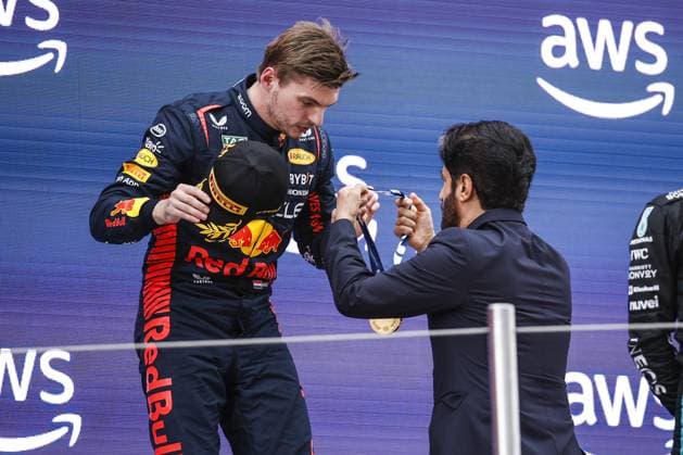 VERSTAPPEN Max (ned), Red Bull Racing RB19, portrait BEN SULAYEM Mohammed (uae), President of the FIA, portrait during the Formula 1 AWS Gran Premio de Espana 2023, 7th round of the 2023 Formula One World Championship, WM, Weltmeisterschaft from June 2 to 4, 2023 on the Circuit de Barcelona-Catalunya, in Montmelo, Spain - F1 - SPANISH GRAND PRIX 2023 - RACE DPPI Panoramic 03323010__R3_1813