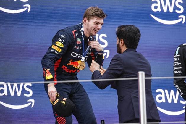 VERSTAPPEN Max (ned), Red Bull Racing RB19, portrait BEN SULAYEM Mohammed (uae), President of the FIA, portrait during the Formula 1 AWS Gran Premio de Espana 2023, 7th round of the 2023 Formula One World Championship, WM, Weltmeisterschaft from June 2 to 4, 2023 on the Circuit de Barcelona-Catalunya, in Montmelo, Spain - F1 - SPANISH GRAND PRIX 2023 - RACE DPPI Panoramic 03323010__R3_1817
