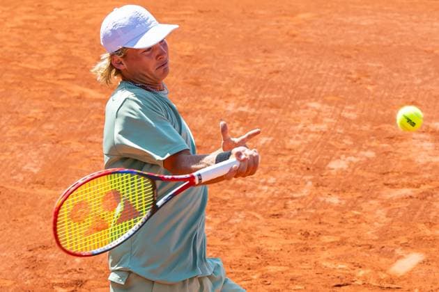 230604 Kevin Edengren of Sweden competes in boy?s first round singles tennis match during Roland-Garros on June 4, 2023 in Paris. Photo: Vegard Grott BILDBYRAN kod VG VG0447 bbeng tennis french open franska öppna ATP, Tennis Herren roland garros grand slam sverige sweden Copyright: VEGARDxGRoTT BB230604VG020