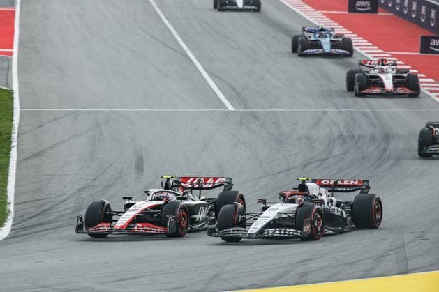 27 Nico Hulkenberg (DEU, MoneyGram Haas F1 Team), 22 Yuki Tsunoda (JPN, Scuderia AlphaTauri), F1 Grand Prix of Spain at Circuit de Barcelona-Catalunya on June 4, 2023 in Barcelona, Spain. (Photo by HOCH ZWEI) Barcelona Spain