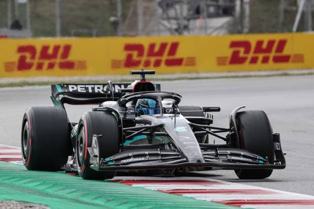 63 George Russell (GBR, Mercedes-AMG Petronas F1 Team), F1 Grand Prix of Spain at Circuit de Barcelona-Catalunya on June 4, 2023 in Barcelona, Spain. (Photo by HOCH ZWEI Italy Photo Press) (Verwendung nur in Deutschland - GERMANY ONLY) *** 63 George Russell GBR, Mercedes AMG Petronas F1 Team , F1 Grand Prix of Spain at Circuit de Barcelona Catalunya on June 4, 2023 in Barcelona, Spain Photo by HOCH ZWEI Italy Photo Press Use only in Germany GERMANY ONLY 