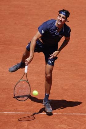 Lorenzo Sonego, ITA, during fourth round of 2023 French Open at Roland Garros, Paris, 04 06 2023; -