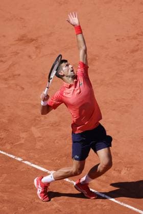 Novak Djokovic, SRB, during fourth round of 2023 French Open at Roland Garros, Paris, 04 06 2023; -
