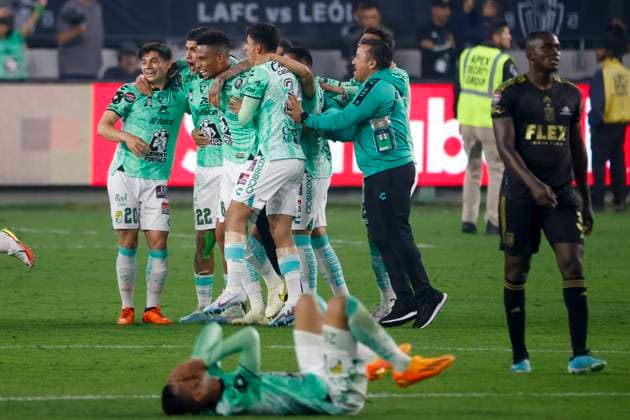 June 4, 2023, Los Angeles, California, USA: Mexico s Leon celebrates after defeating Los Angeles FC during the second leg of the CONCACAF championship final soccer match at BMO Stadium in Los Angeles Sunday, June 4, 2023. Los Angeles USA - ZUMAc68_ 20230604_zaf_c68_052 Copyright: xRingoxChiux