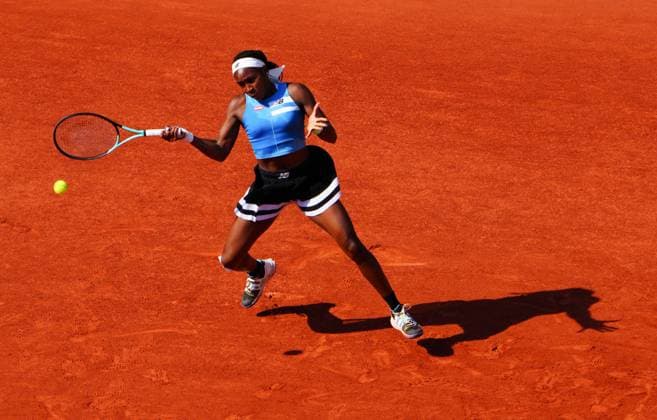 Mandatory Credit: Photo by Javier Garcia Shutterstock (13944044bv) Coco Gauff shakes hands at the net with Anna Karolina Schmiedlova after defeating her in straight sets French Open Tennis, Day 9, Roland Garros, Paris, France - 05 June 2023 French Open Tennis, Day 9, Roland Garros, Paris, France - 05 June 2023  Copyright: xJavierxGarcia Shutterstockx 13944044bv