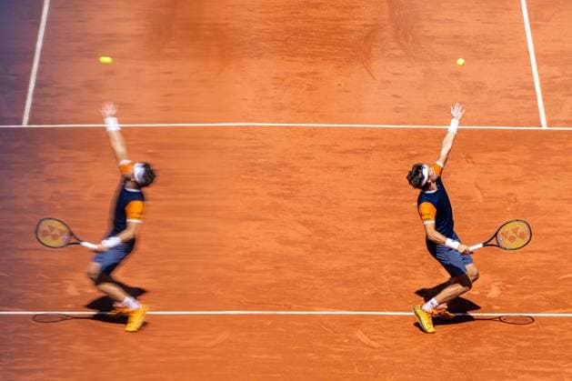 230605 Casper Ruud of Norway competes in men?s fourth round singles tennis match during Roland-Garros on June 5, 2023 in Paris. Photo: Vegard Grott BILDBYRAN kod VG VG0448 bbeng tennis french open franska öppna ATP, Tennis Herren roland garros grand slam norge norway Copyright: VEGARDxGRoTT BB230605VG027