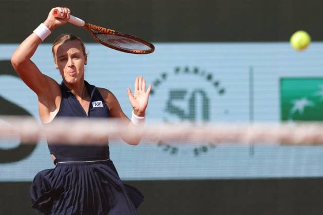 Anna Karolina Schmiedlova, SVK, during fourth round of 2023 French Open at Roland Garros, Paris, 05 06 2023; -