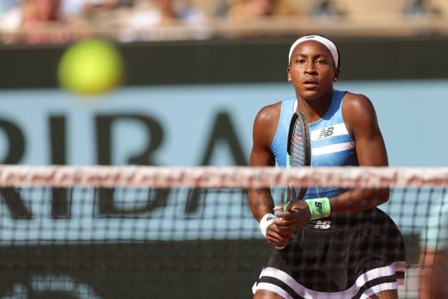 Coco Gauff, USA, during fourth round of 2023 French Open at Roland Garros, Paris, 05 06 2023; -